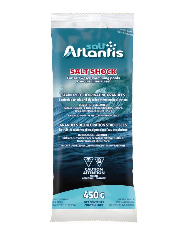 Sac de 450g de granulés de chloration stabilisés Salt Atlantis pour piscines au sel