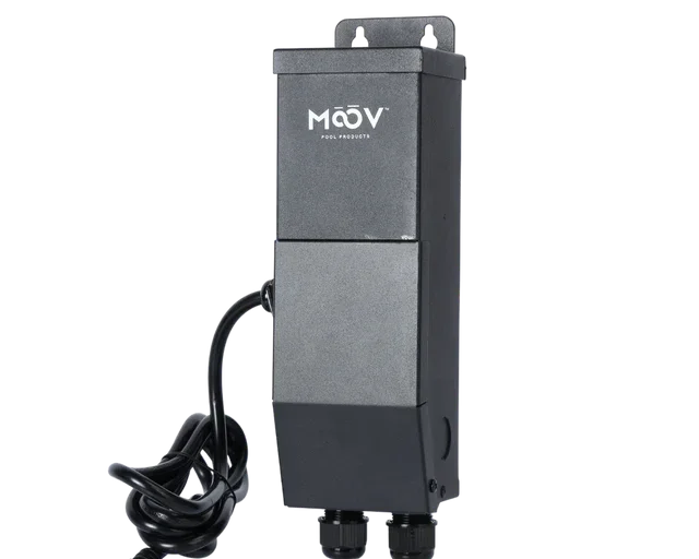 Boîtier électrique MAOV pour piscine, accessoire de gestion et sécurité, noir, câble visible
