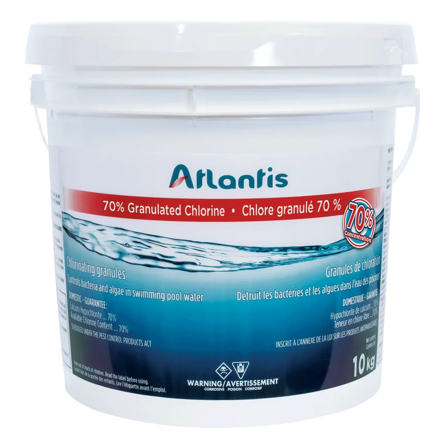 ATLANTIS CHLORE GRANULE 70% 10 KG - Piscines Geyser