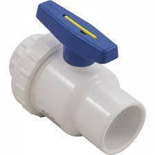 Valve à bille 2 voies Praher 150-0100, PVC Schedule 40 collé femelle 1½ po