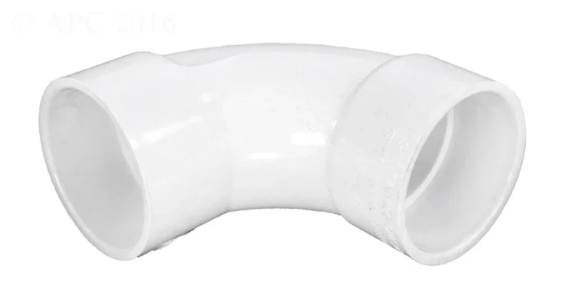 Coude PVC blanc de plomberie pour tuyauterie de piscine, raccordement à angle droit