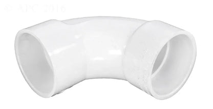 Coude PVC blanc 90 degrés pour plomberie de piscine, raccordement tuyaux.