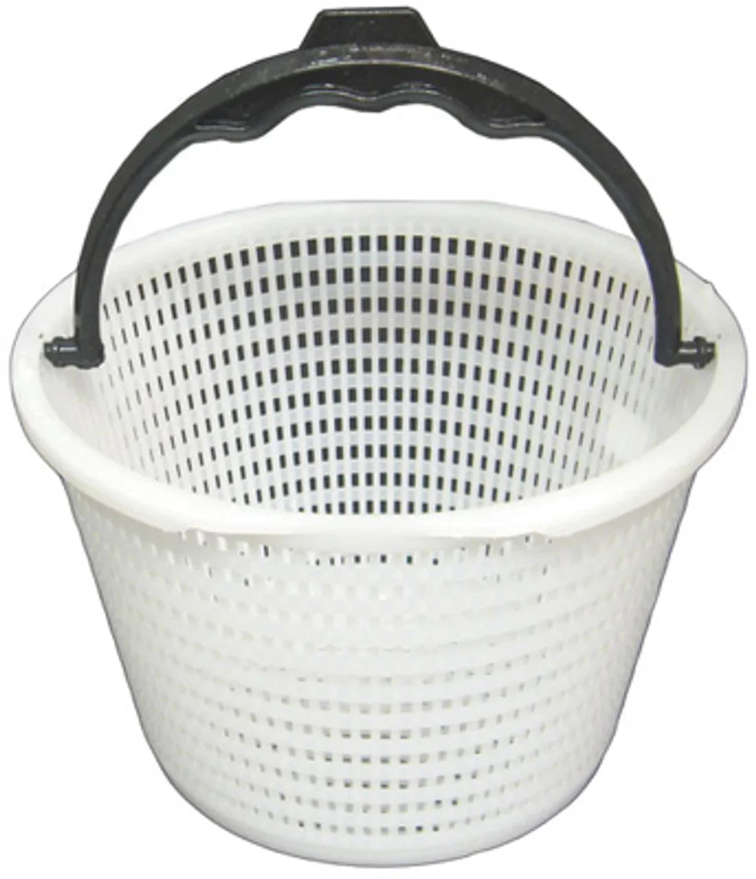 Panier de skimmer de piscine blanc en plastique avec poignée noire, accessoire entretien piscine