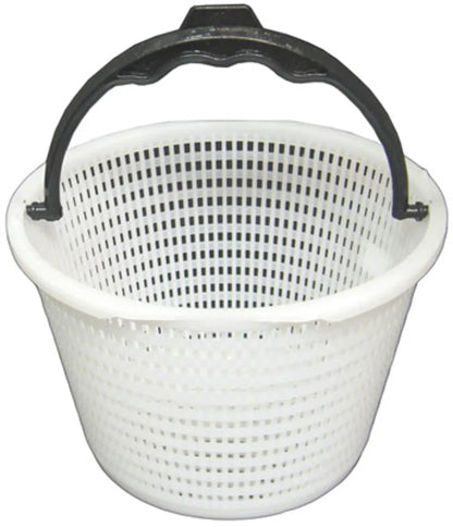 Panier de skimmer de piscine blanc en plastique avec poignée noire, accessoire entretien piscine