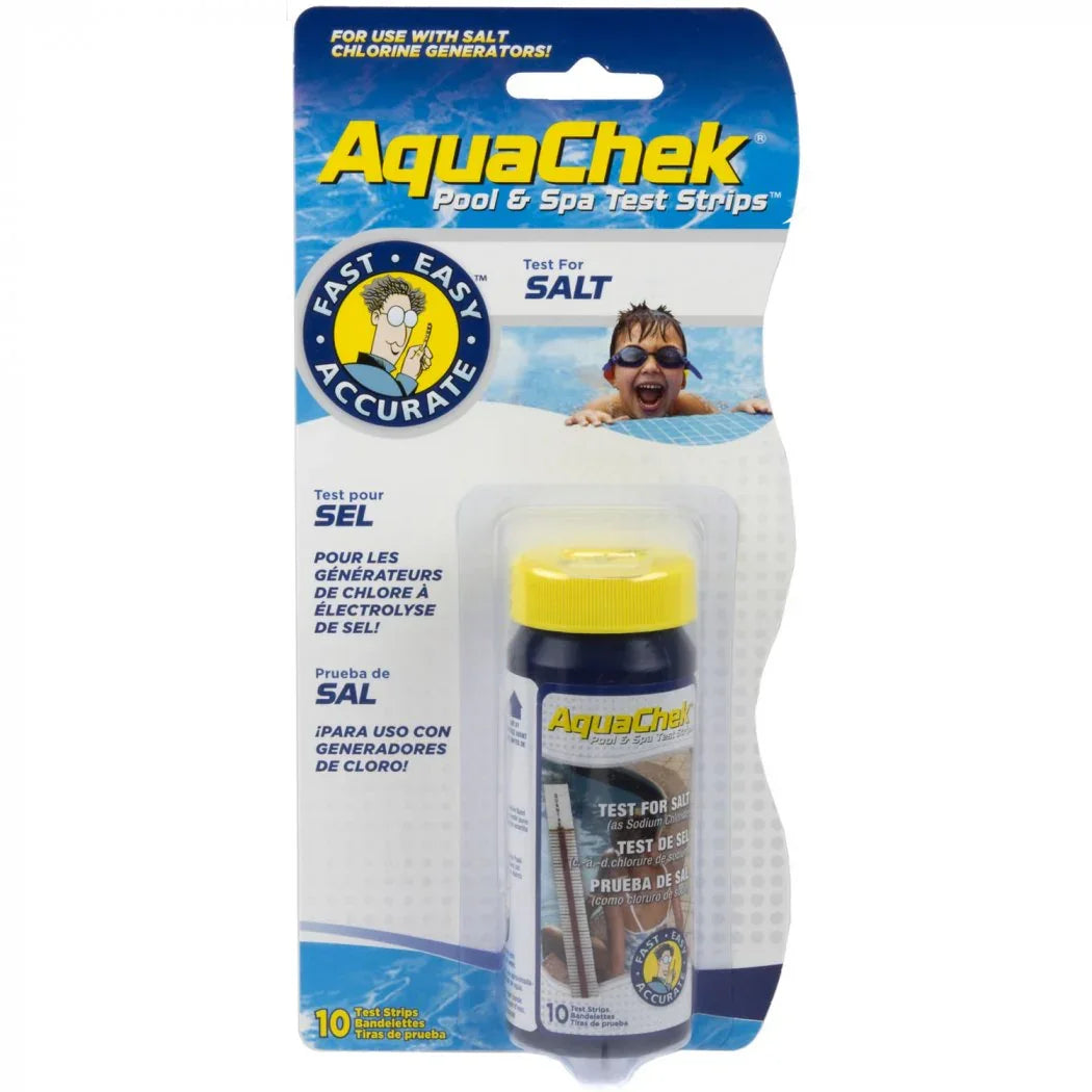 Bandelettes de test de sel pour piscine AquaChek, kit d'analyse pour générateur de chlore.