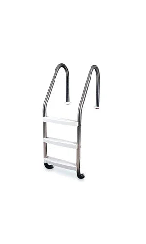 Échelle de piscine en acier inoxydable à trois marches, accessoire sécurisé pour bassin.