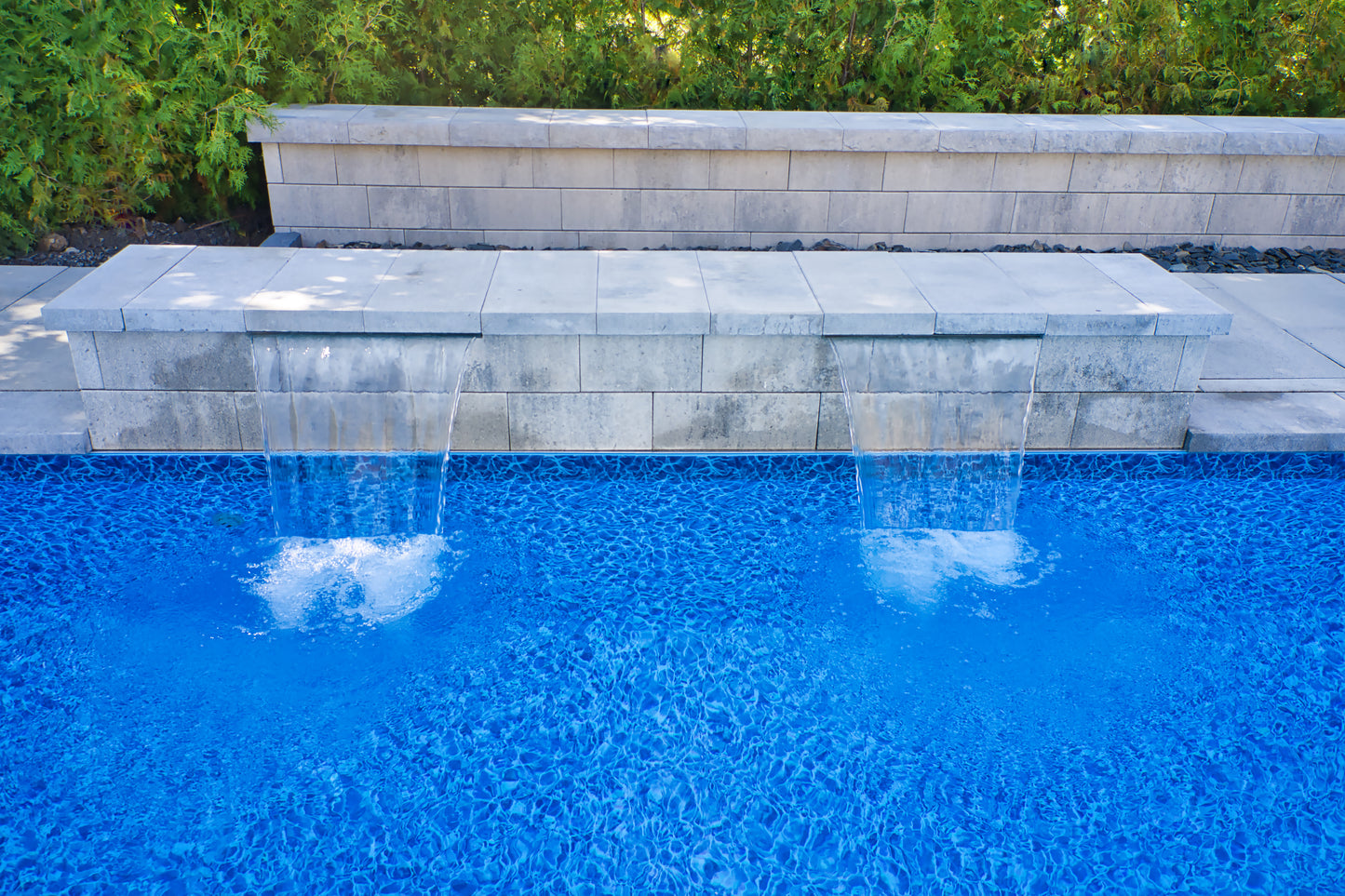 Electric blue inground pool liner