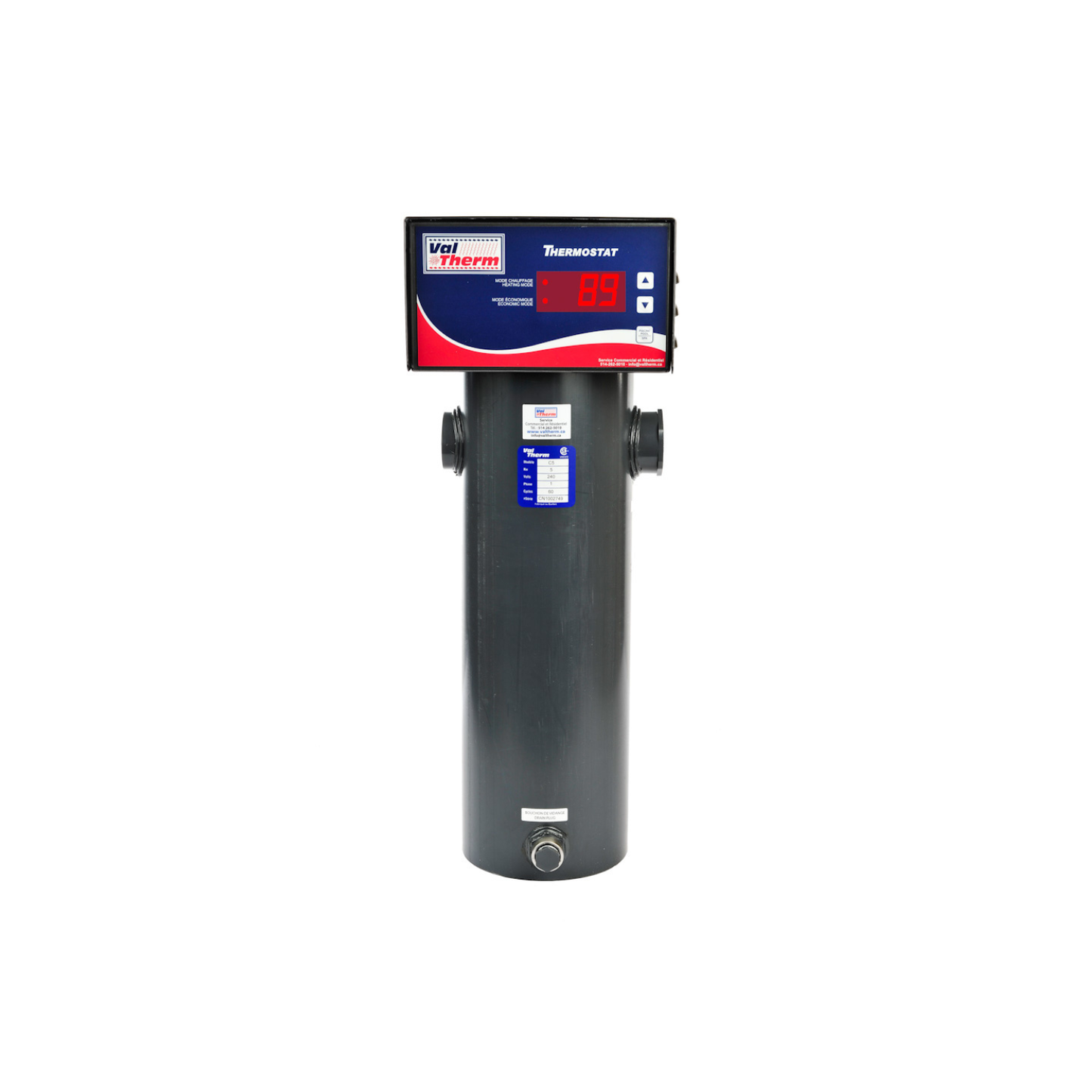 Chauffe-eau de piscine Val-Therm Modèle C Digital — 5, 10 ou 15 kW (240 V)