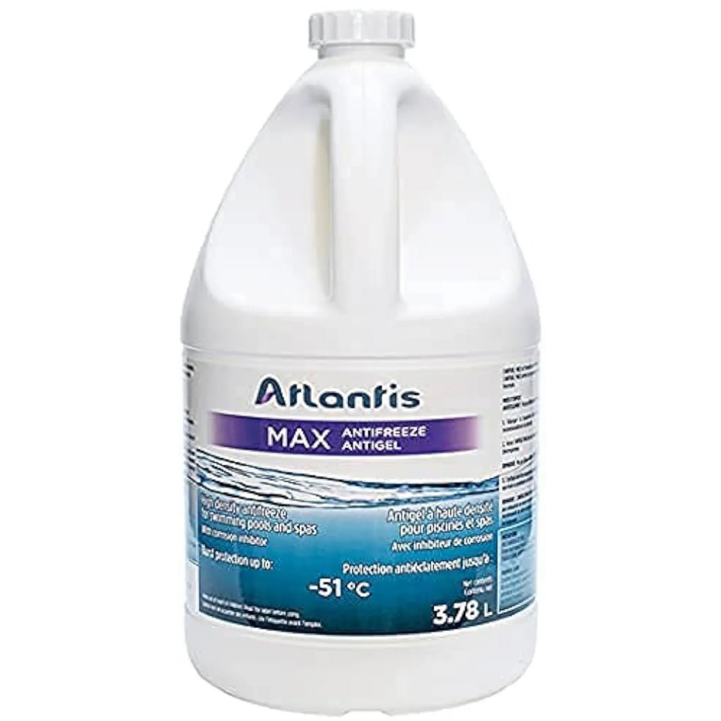Bidon d’antigel Atlantis MAX pour piscine et spa, protection hiver, 3,78L