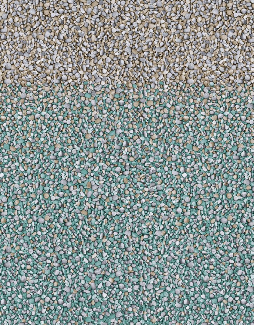 Revêtement de piscine en galets beige et turquoise pour fond ou paroi de piscine