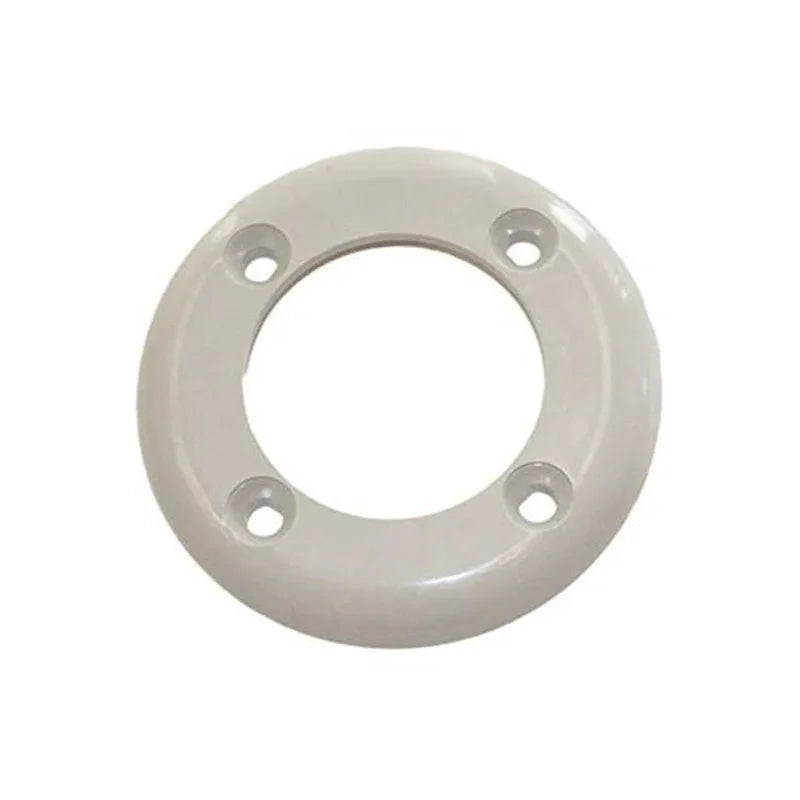 Collerette ronde blanche pour buse de piscine avec quatre trous de fixation