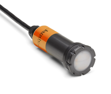 Projecteur LED submersible pour piscine, câble noir, embout orange et gris