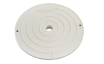 Couvercle rond blanc pour pièce de piscine, plastique, avec trou central et rainures concentriques