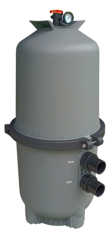 Filtre à cartouche de piscine gris avec manomètre pour entretien piscine