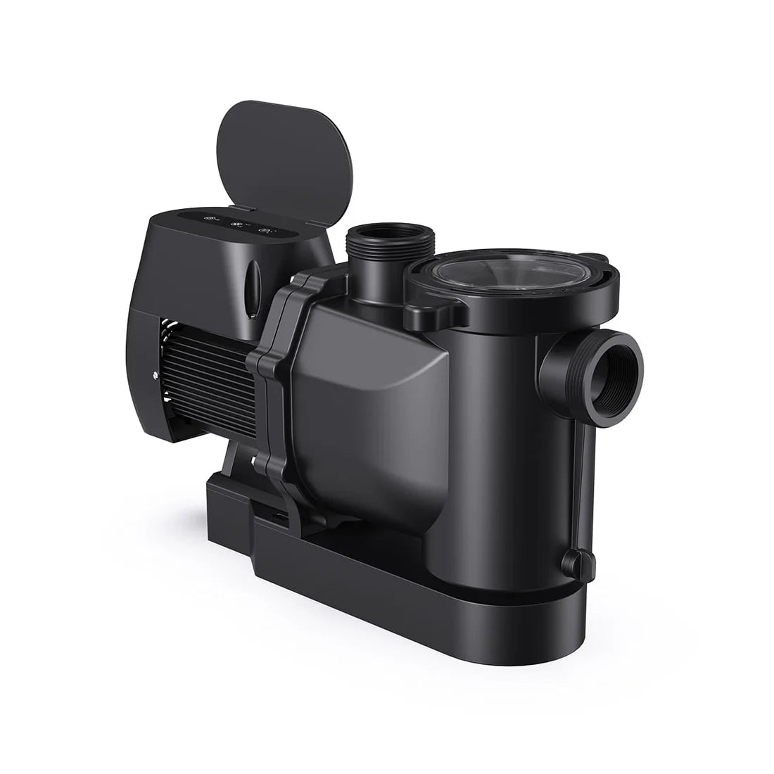 Pompe piscine Moov DS MP11DS deux vitesses - vue avec panier filtre transparent