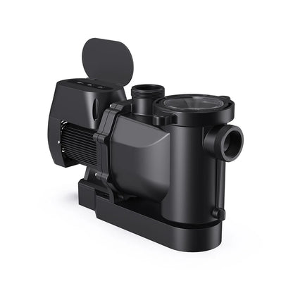 Pompe piscine Moov DS MP11DS deux vitesses - vue avec panier filtre transparent