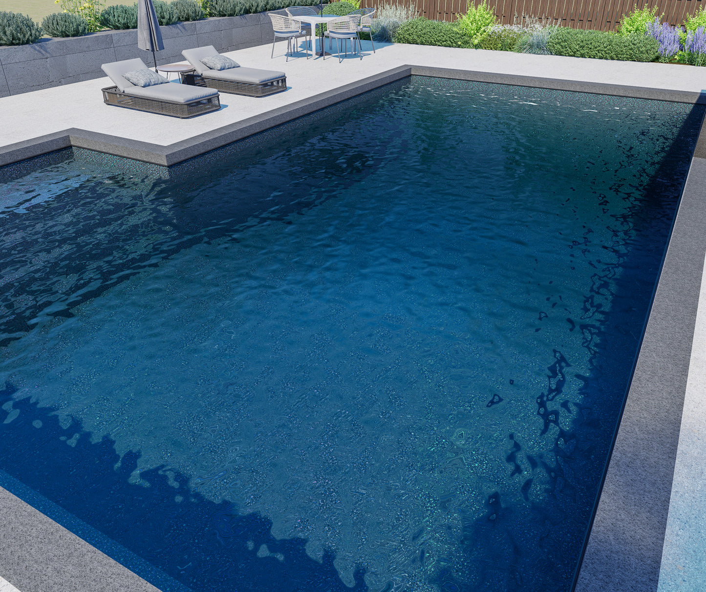 Toile de piscine creusé motif Nebula Stone