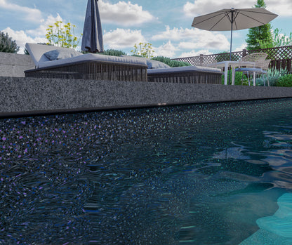 Toile de piscine creusé motif Nebula Stone
