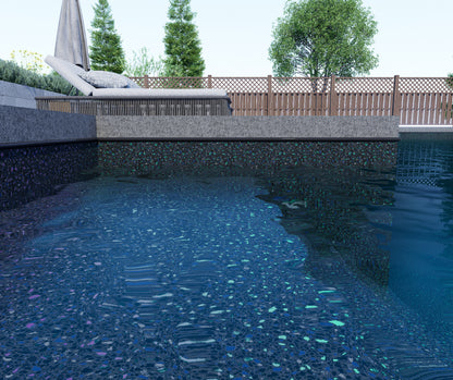 Toile de piscine creusé motif Nebula Stone