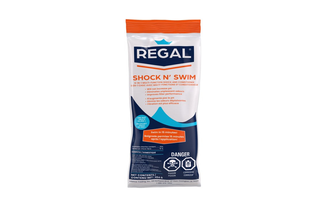Regal Shock N' Swim 454 g, choc, clarifiant et adoucisseur tout-en-un
