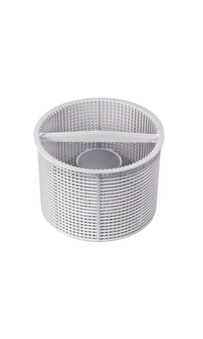 Panier de skimmer rond en plastique pour entretien de piscine, fond blanc