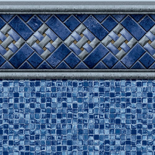 Toile de piscine creusé motif Milan Lazuli