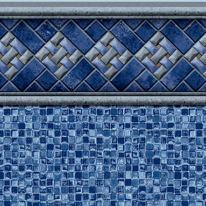 Toile de piscine creusé motif Milan Lazuli