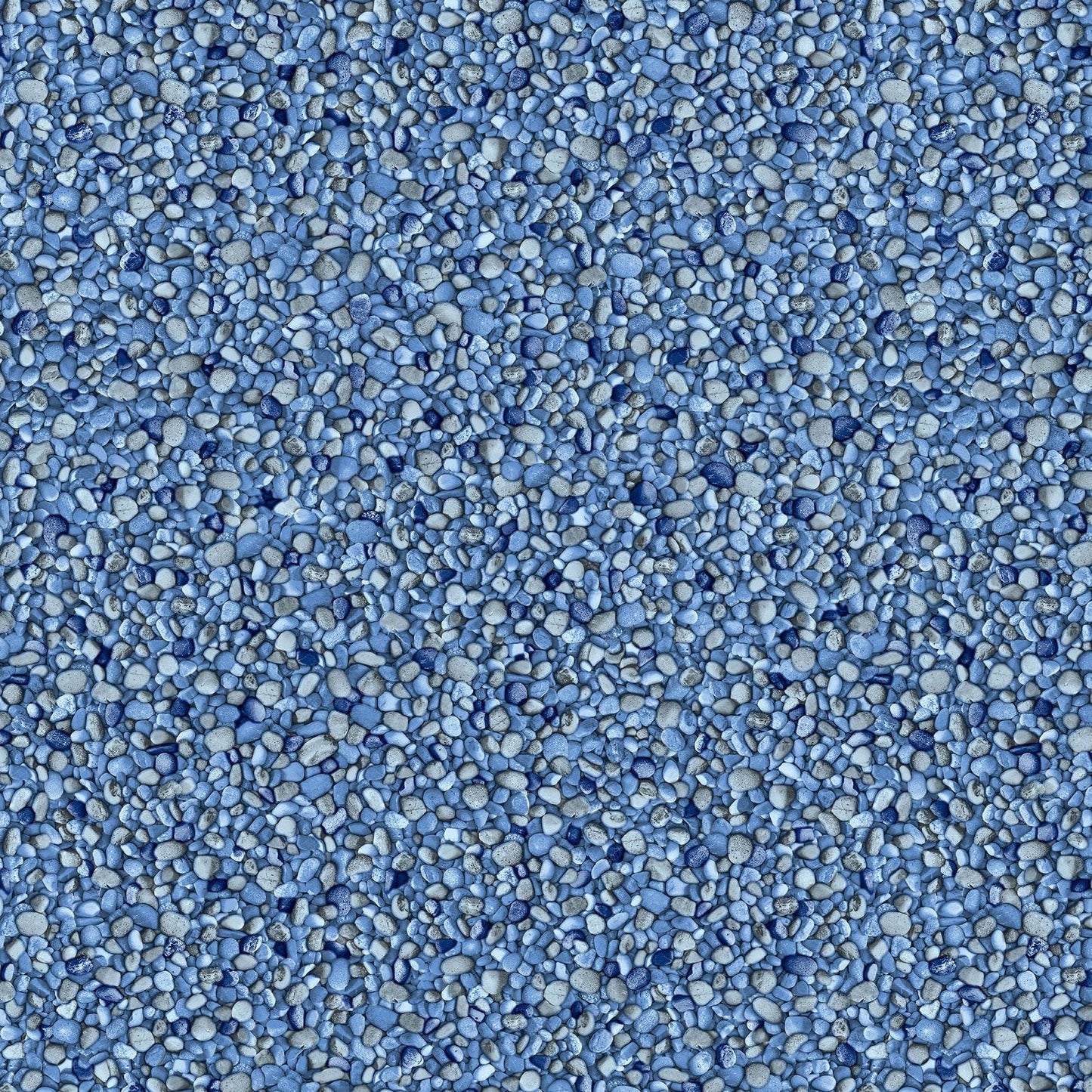 Motif de galets bleus pour revêtement de piscine, texture granuleuse décorative.