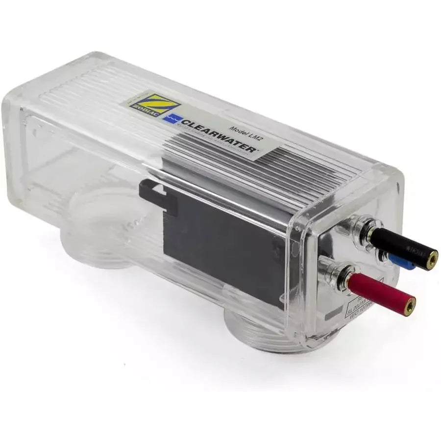 Cellule d’électrolyseur au sel Zodiac Clearwater transparente, pour traitement piscine.