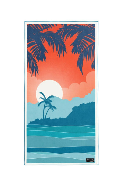 XL Azure Beach Towel – Solem Suede Microfiber | Sand-proof, quick-drying