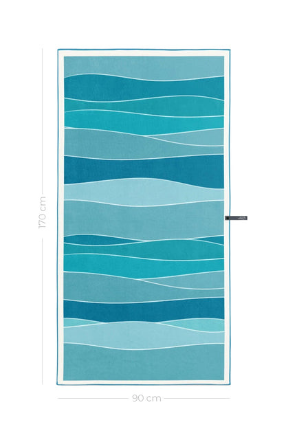 XL Azure Beach Towel – Solem Suede Microfiber | Sand-proof, quick-drying