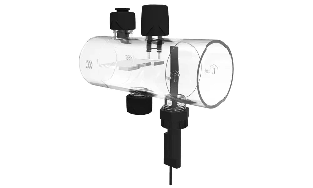 Cellule transparente d’électrolyseur au sel pour piscine avec connecteurs noirs