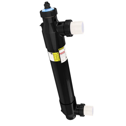 Stérilisateur UV noir pour piscine, raccords blancs, accessoire d’entretien