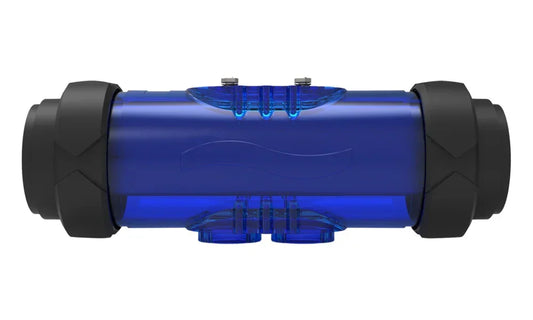 Cellule d’électrolyseur au sel bleue, accessoire pour piscine, vue de face