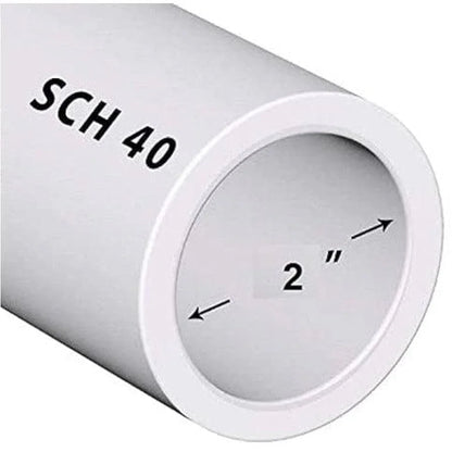 Tube PVC blanc SCH 40, diamètre 2 pouces, pour installation piscine ou plomberie