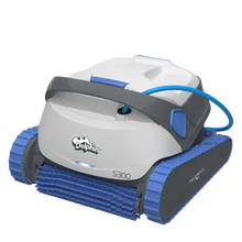 Robot nettoyeur de piscine Dolphin S300 gris et bleu, idéal pour entretien de piscine.