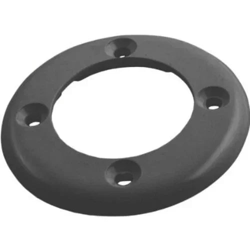 Bride de fixation circulaire noire pour équipements de piscine, vue de face sur fond blanc