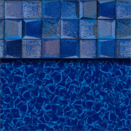 Motif de liner piscine bleu avec effet carrelage et eau, revêtement pour piscine