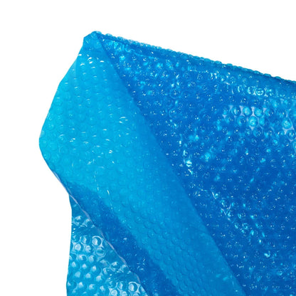 Toile solaire bleue pour piscine, texture à bulles pour chauffage et protection