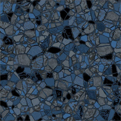 Motif mosaïque imitation pierre bleue pour revêtement de piscine, texture décorative